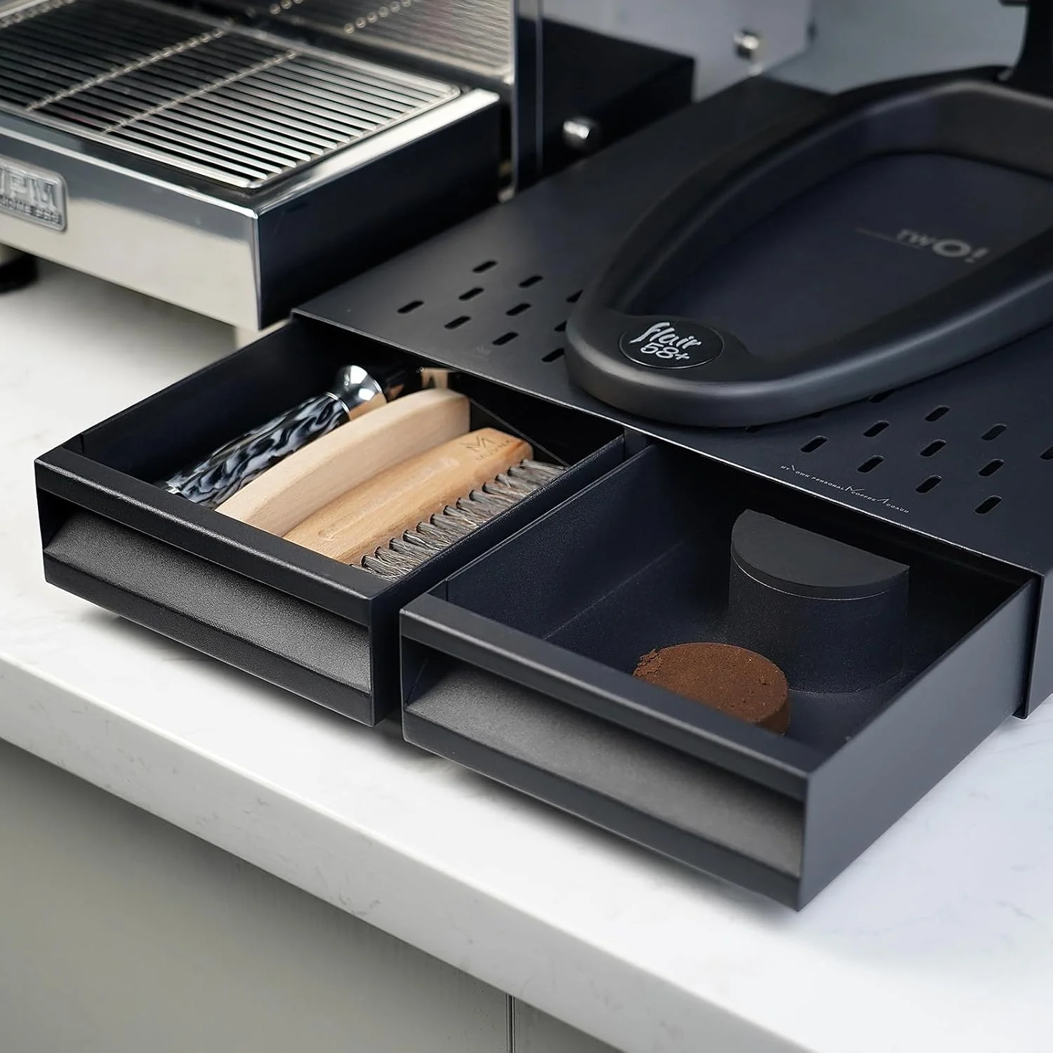 Normcore Espresso Klopbox Zwaar - 304 RVS Met Walnoot Basis En Verwijderbare Staaf