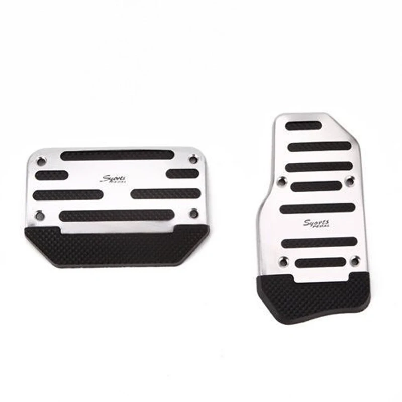 2PCS Universal Anti-skid Pedal Car Pedals Set Aluminum Alloy Non-slip Foot Brake Cover Automatic Transmission Car Accessories