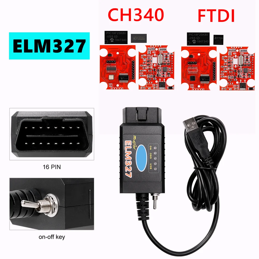 Elm327 v3.0 usb pic18f25k80 ftdi ch340 kann/ms kann für forscan obd2 diagnose kann obd scanner auto diagnose tool wechseln
