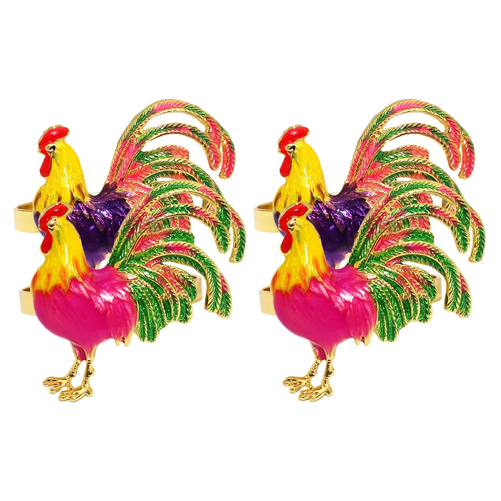 

Chicken Napkin Rings Rooster Napkin Holder Metal Easter Napkin Buckles Wedding Baby Shower Spring Party Dinner Table