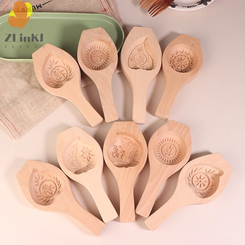Manual DIY Wooden Steamed Bread Mold Moon Cake Fruit Biscuits Pasta Bag Steamed Stuffed Bun Tool Household Baking Artifact