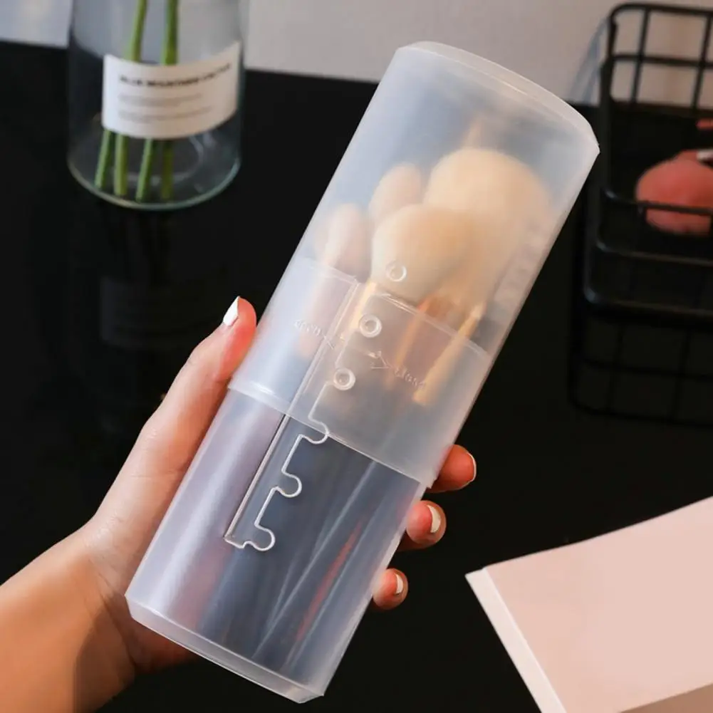 Makeup Storage Box Makeup Brush Holder Adjustable Height Waterproof Dustproof Organizer Transparent Household Supplies