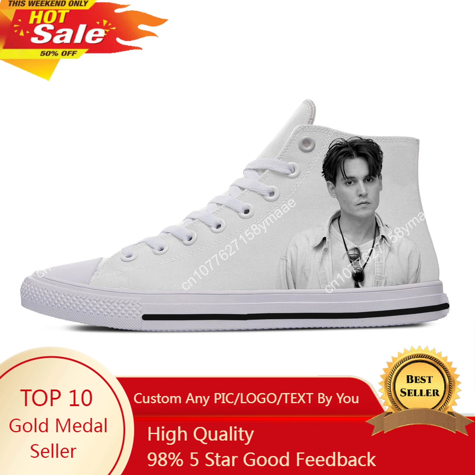 

Hot Cool Fashion Pop Funny New Summer High Quality Sneakers Handiness Casual Shoes Men Women Johnny Depp High Top Board Shoes