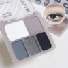 5-Color Punk Smokey Eyeshadow Palette Silvery Black Matte Shimmer Nude Pink Eye Shadow Lasting Halloween Eye Makeup Cosmetics