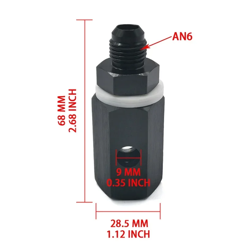 6AN 8AN 10AN Male Fuel Cell Tank Rollover Vent Valve Aluminum Black valve exhaust system