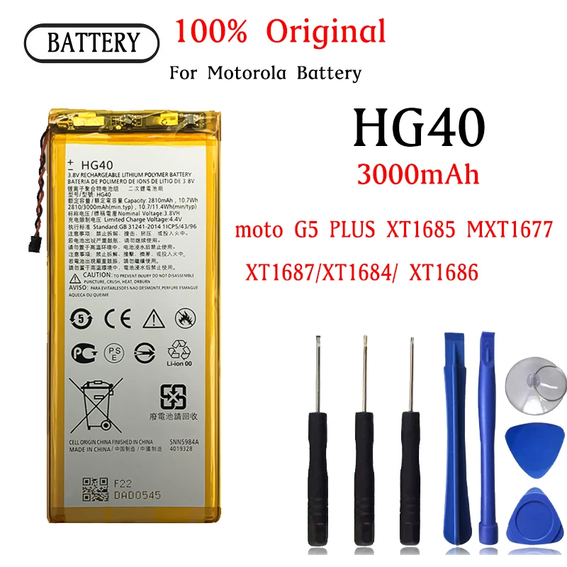 

HG40 Battery for Motorola Moto G5 PLUS G5+ G5P XT1685 MXT1677 XT1687/XT1684/ XT1686 Original Capacity Mobile Phone Batteries