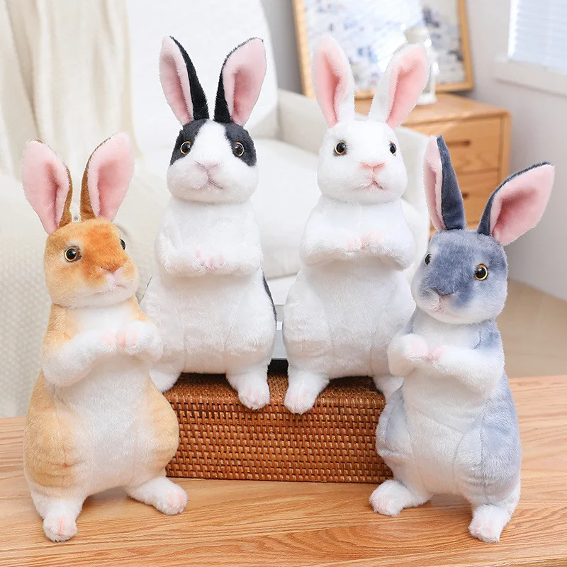 Easter Day Cute Simulation Bunny Plush Toys White Rabbit Doll Girls Sleeping Doll Children's Gifts Plushies Stuffed Animal kawaii pluh bunny toys infant children stuffed toys hopping wind up clockwork jumping rabbit toys collect easter gifts juguete