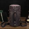 Luufan Unique Design Leather Backpack For Men Vintage Crazy Horse Leather Bucket Daypack Large Male Travel Bag Male Backpacks 2