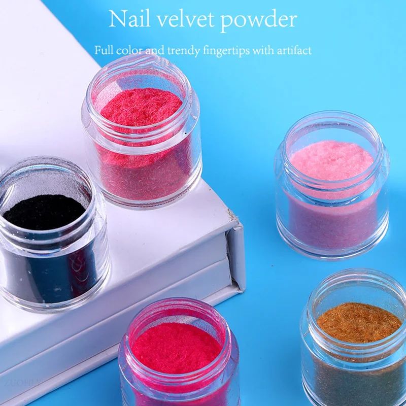 Vibrant Velvet Nail Art Glitter Powder - 10 Rich Colors for DIY Manicure & UV Gel Polish, 10ml