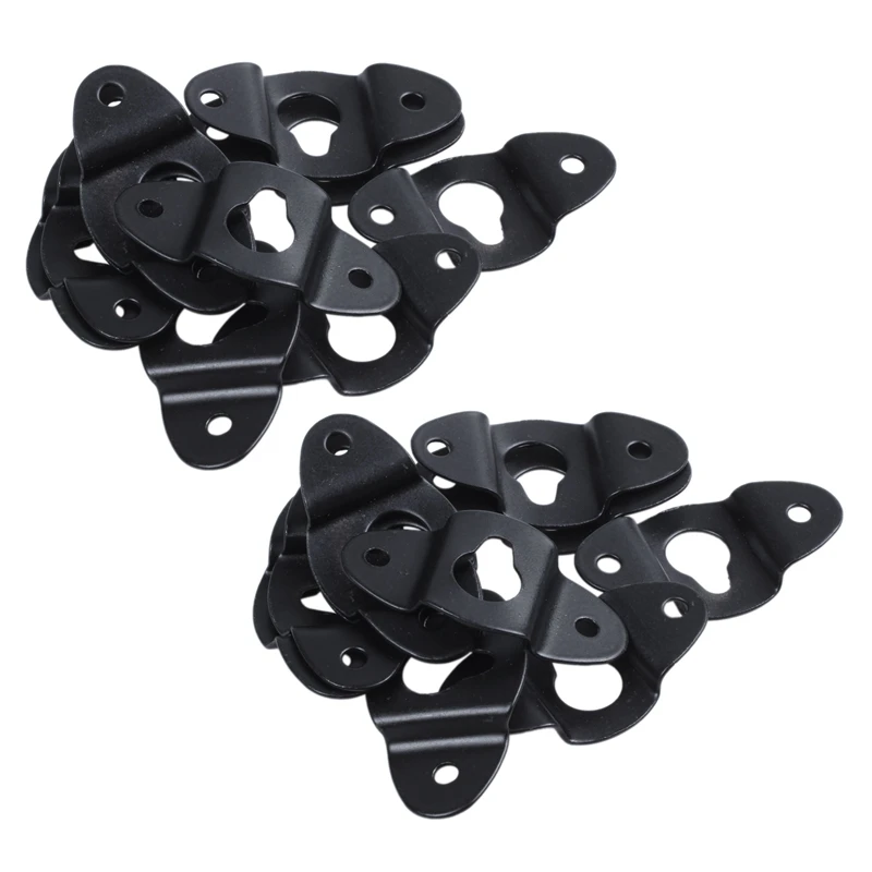 

20PCS Audio Speaker Wall Mounted Iron Hanger Plate Black 4.8Cm Long