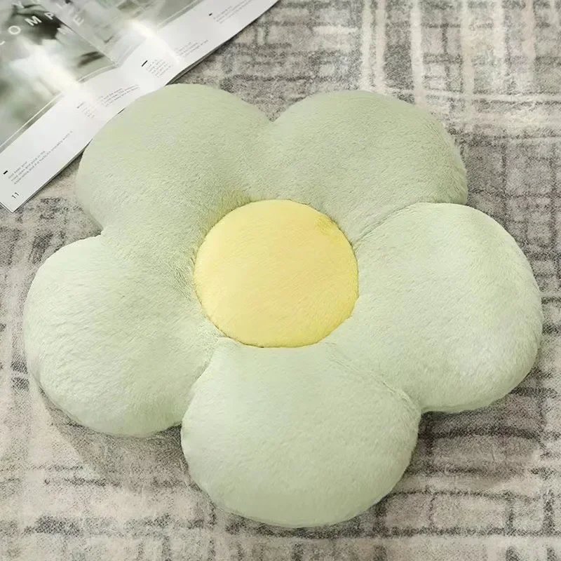 부드러운 플러시 데이지 꽃무늬 쿠션 - 침대 및 소파용 아늑한 장식 쿠션, 화이트/핑크, 사랑스러운 꽃무늬 디자인