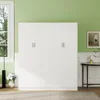 Large Wardrobe Closet with Storage Shelves, 4 Door Armoires Wardrobe with 5 Shelves and 2 Hanging Rails Children's Wardrobes 1