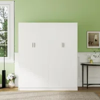 Large Wardrobe Closet with Storage Shelves, 4 Door Armoires Wardrobe with 5 Shelves and 2 Hanging Rails Children's Wardrobes 1