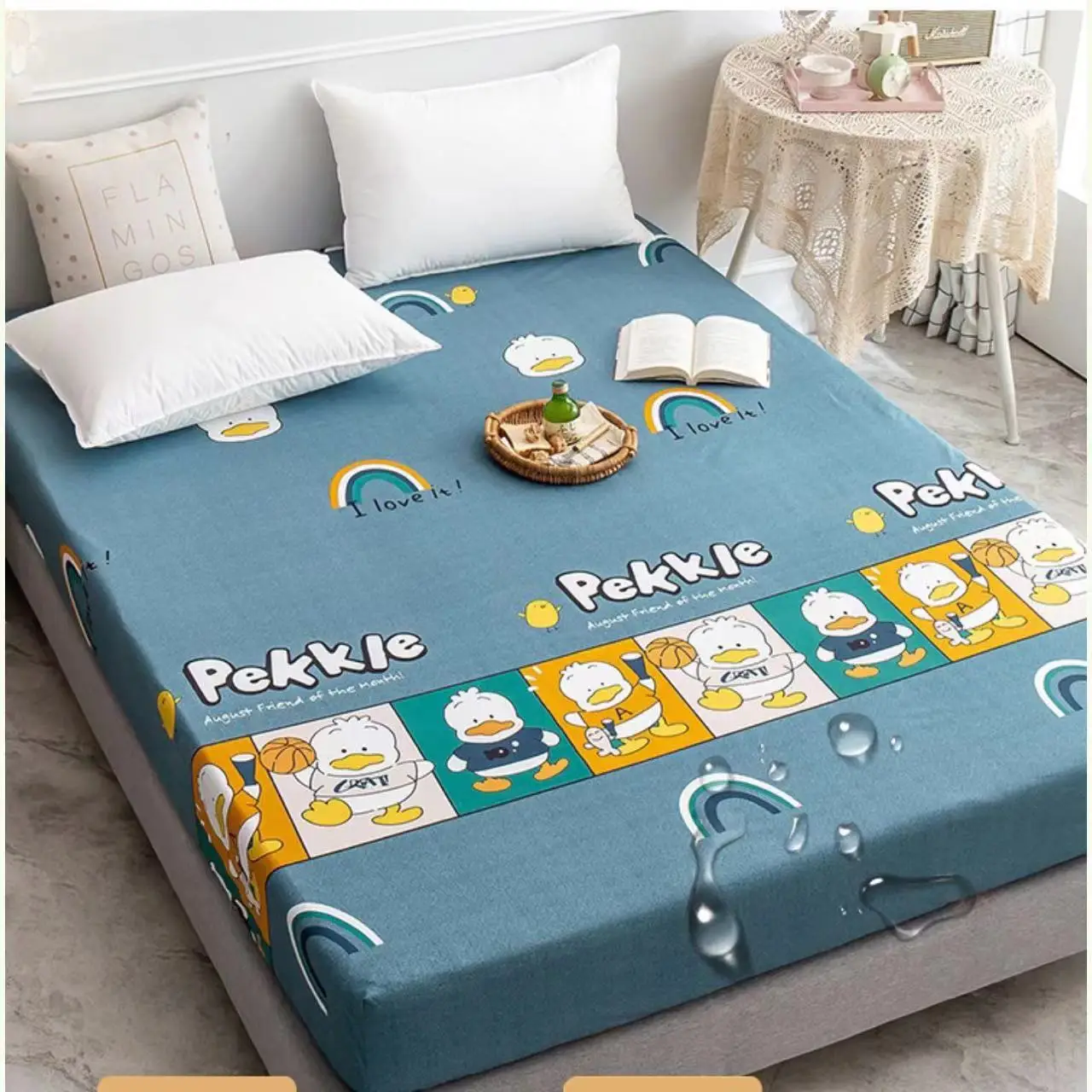 

Waterproof Mattress Cover Elastic Band Anti-slip Adjustable Bedsheet BedCover Fitted Machine Washable