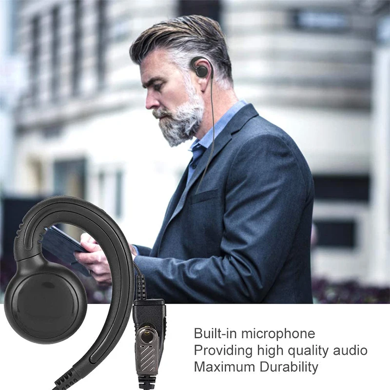 RISENKE Headset for Motorola SL300,SL7550,SL7580,SL7590,SL4000,SL1k,SL1m Walkie Talkie earpiece,1pin,G shape with Mic PTT