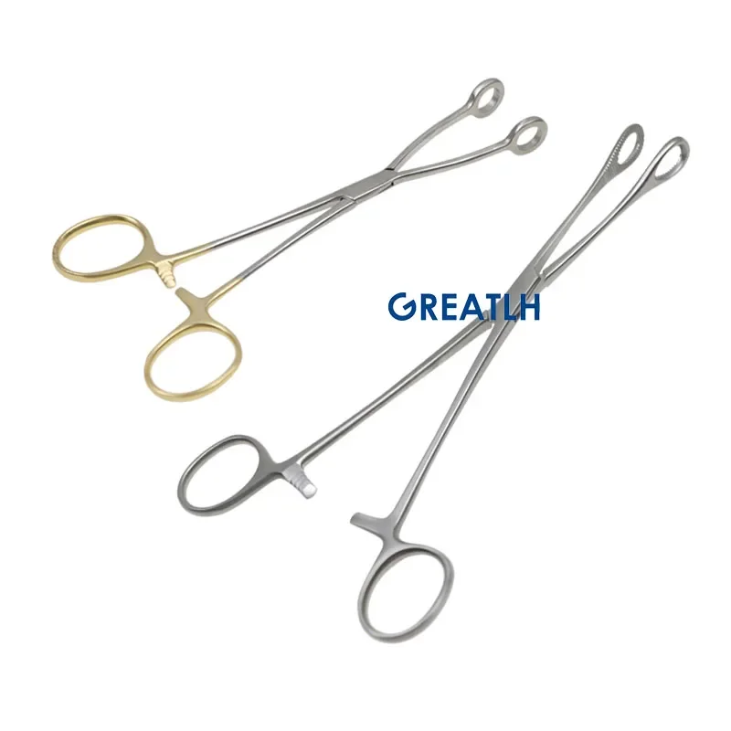 GREATLH Surgery Cotton Ball Forceps Oval Forceps Holding Cervical Forcep Veterinary Instruments