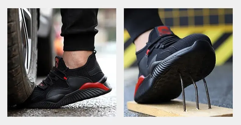 Indestructible Shoes Men Safety Work Shoes with Steel Toe Cap Puncture-Proof Boots Lightweight Breathable Sneakers