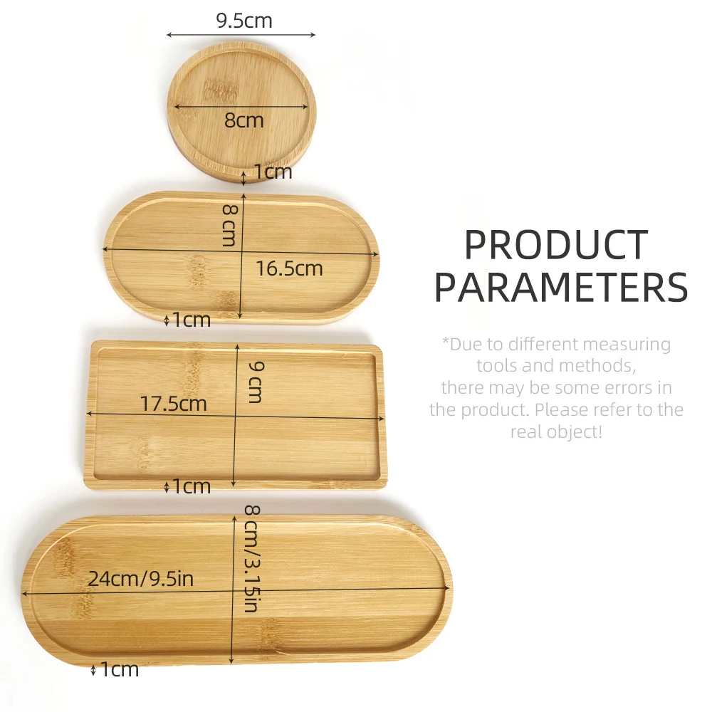Household Storage Trays for Perfume Shower Shampoo Dispenser Container Stand Bamboo Wood Tray Bathroom Kitchen Pot Holder Decor 2