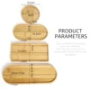 Household Storage Trays for Perfume Shower Shampoo Dispenser Container Stand Bamboo Wood Tray Bathroom Kitchen Pot Holder Decor 2