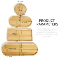 Household Storage Trays for Perfume Shower Shampoo Dispenser Container Stand Bamboo Wood Tray Bathroom Kitchen Pot Holder Decor 2