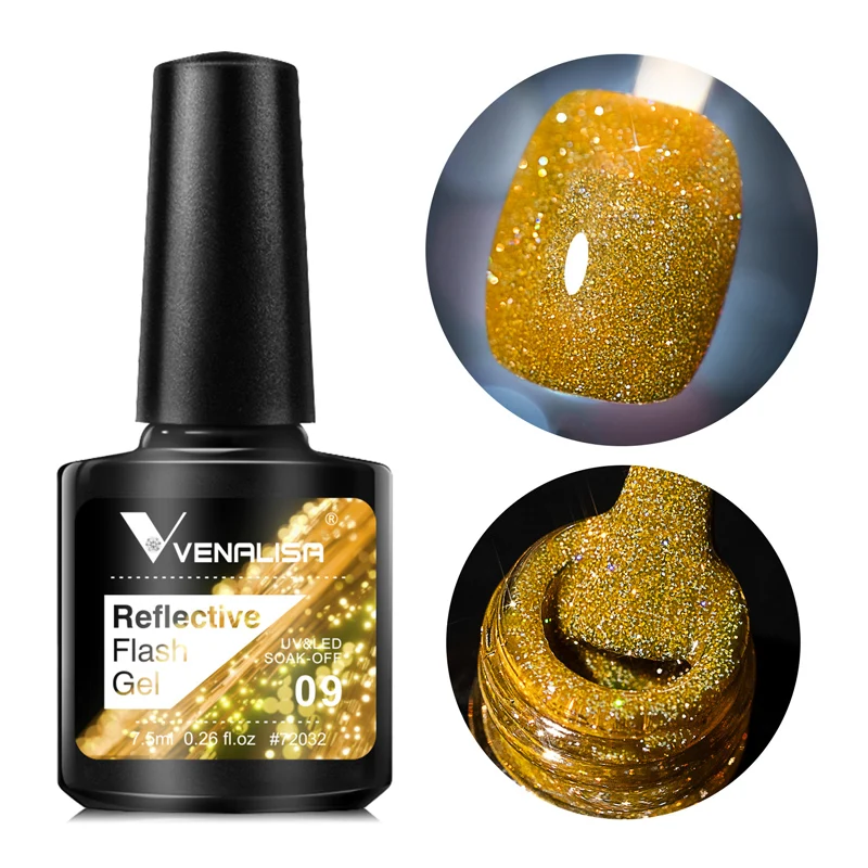 Venalisa Reflective Glitter Gel Polish - Sparkling Shine Soak-Off Nail Varnish