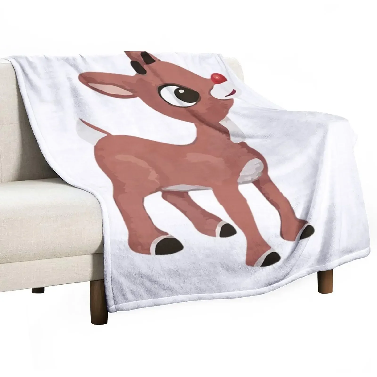 

Классическая футболка Rudolph с изображением Красного оленя, Классическое Одеяло Rudolph, модные диваны, ворсистые летние тонкие одеяла