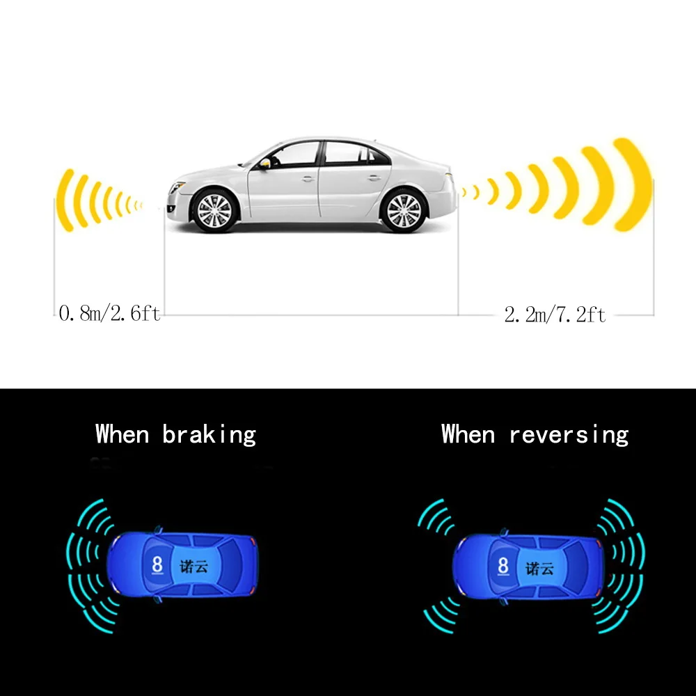 Veicolo Auto 8 sensori di parcheggio sistema Radar di Backup inverso Kit  assistente anteriore e posteriore Parktronic rilevamento automatico della  distanza Beep - AliExpress