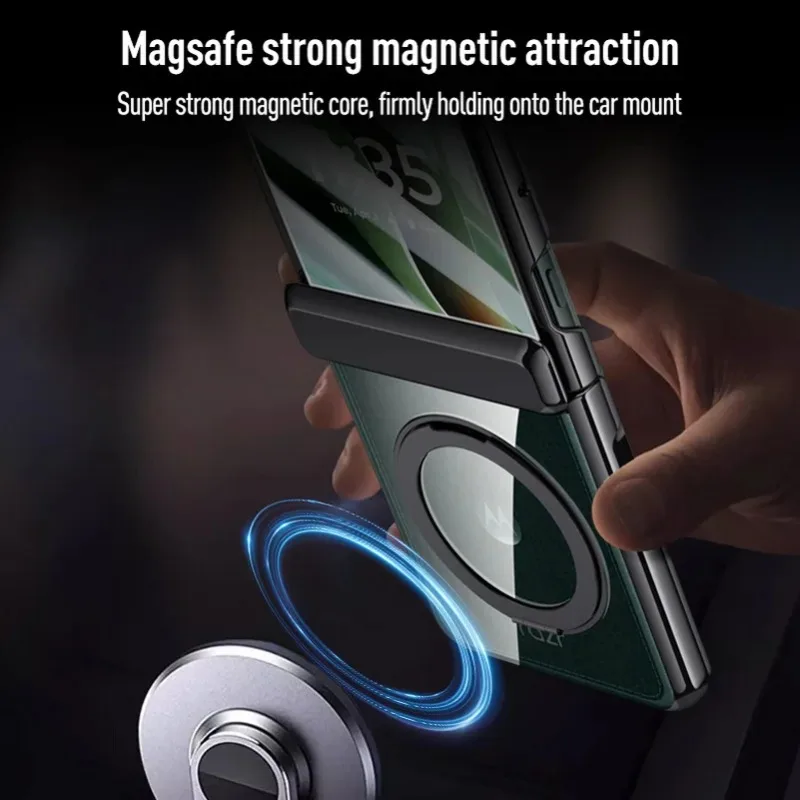 Magnetic Metal Ring Holder Clear Tempered Glass Phone Case with Spring Protection
