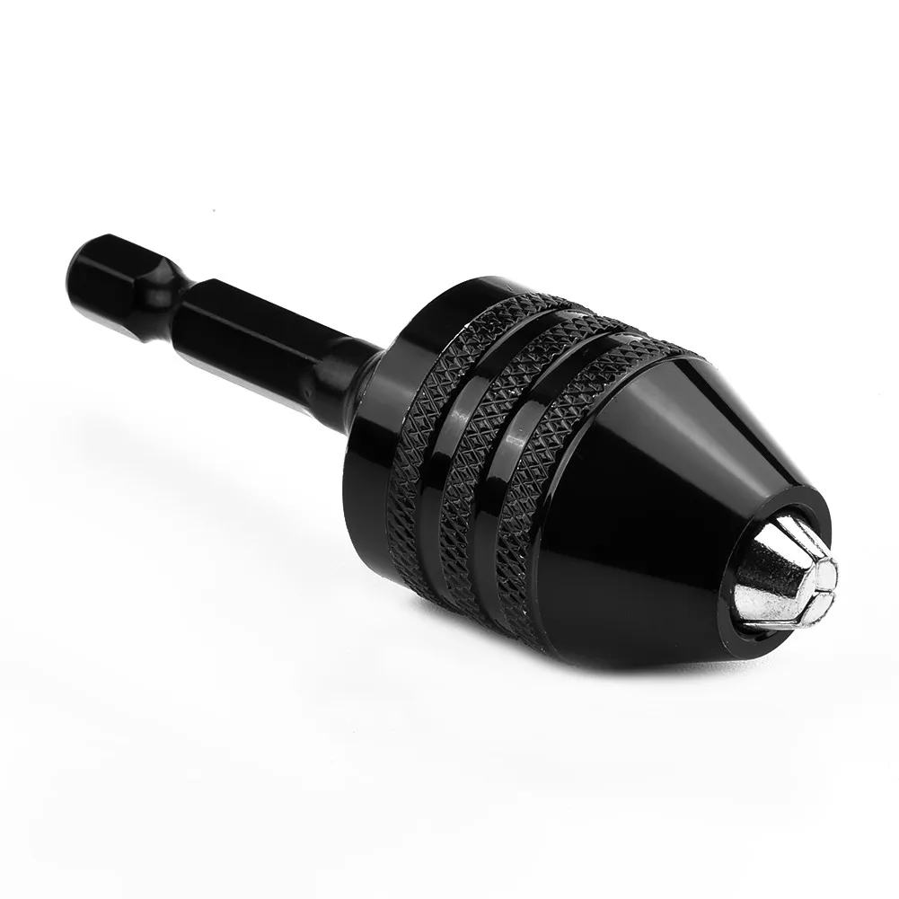 1/4 Inch Hex Shank Keyless Drill Chuck For Impact Driver Quick Change Adapter Converter Drill Adaptor Black 0.3-6.5mm