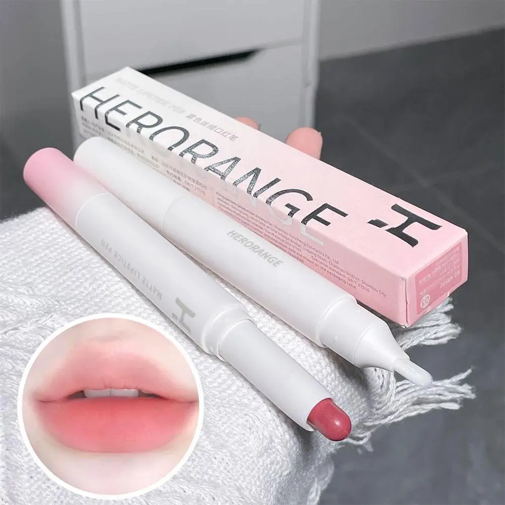 

Double-Headed Lipstick Pen Natural Velvet Matte Waterproof Sexy Makeup Korean Smooth Long Lips Lasting Cosmetics Z7X7
