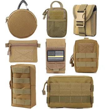 전술 EDC 파우치 밀리터리 Molle 나일론 EDC 포켓 주최자, 컴팩트 유틸리티 파우치, 허리 패니 팩, 카드 키 사냥 장비