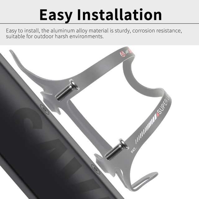 SAVA Aluminum Alloy Bicycle Water Bottle Holder Black And White Cycling Cage Road Mountain Water Bottle Holder 5