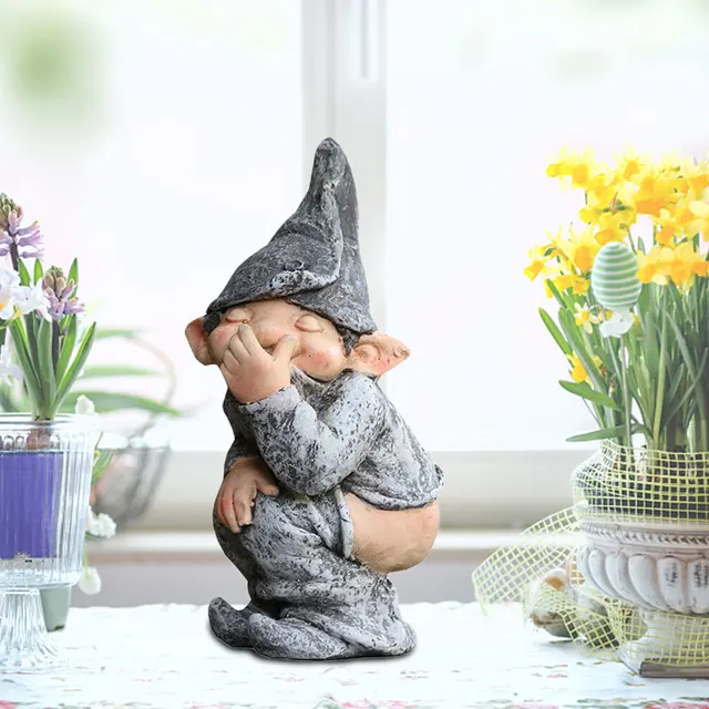 Aranyos Kerti Szobrászat Dísz Gyanta Törpe Szobor Képregény Kreatív Karakterek 3D Figurák Az Erkély Udvari Dekorációhoz - Image 5