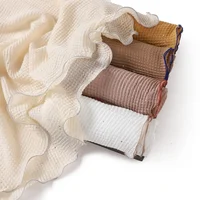 New Crepe Plaid Long Scarf Women Winkle Shawls Wrap Turban Muslim Hijab Scarves Bandanas Headband Bufanda Foulard Turbante Mujer