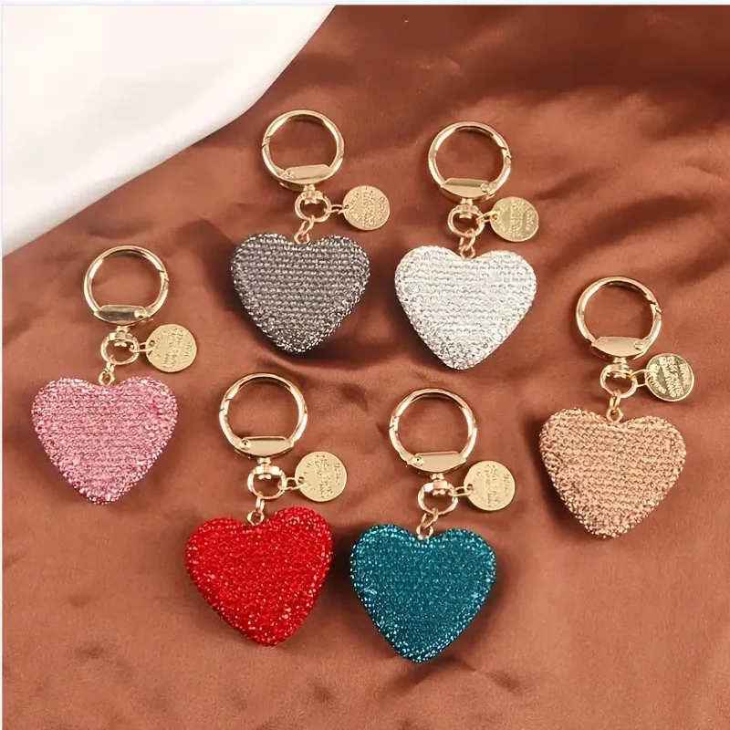 Llaveros Para Manualidades, En Forma De Corazón De Diamante