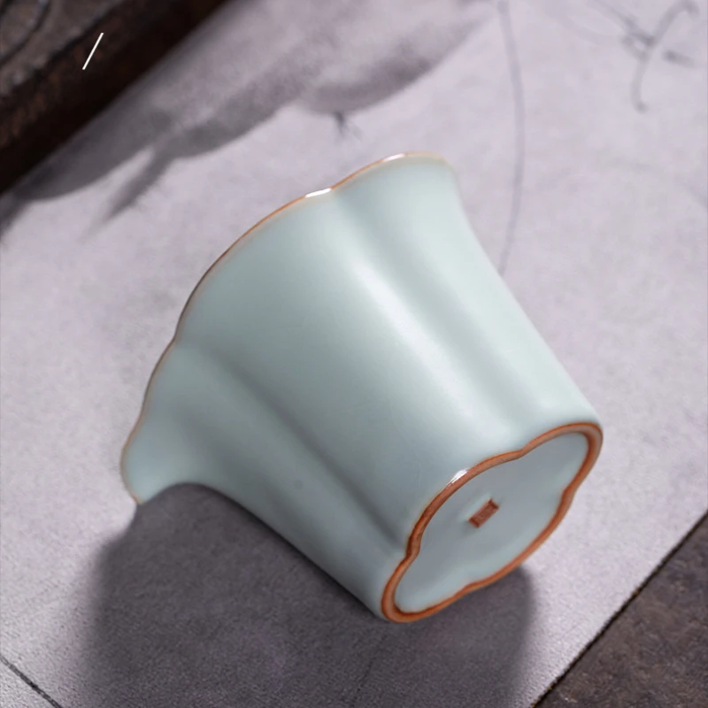 170ml Handmade Ru Kiln Porcelain Tea Pitcher Pour Tea Cha Hai Dispenser Justice Cup White Tea Fair Mug Teaset Craft Supplies