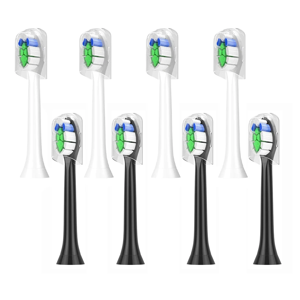 Brush Heads Toothbrush Heads Replacement Toothbrush Heads Electric Toothbrush Heads Replacement Brush Heads Adapted Philips Sonicare DiamondClean HX3/HX6/HX9 Series Electric Toothbrush HX6066/71 Soft DuPont Nozzles 8pcs