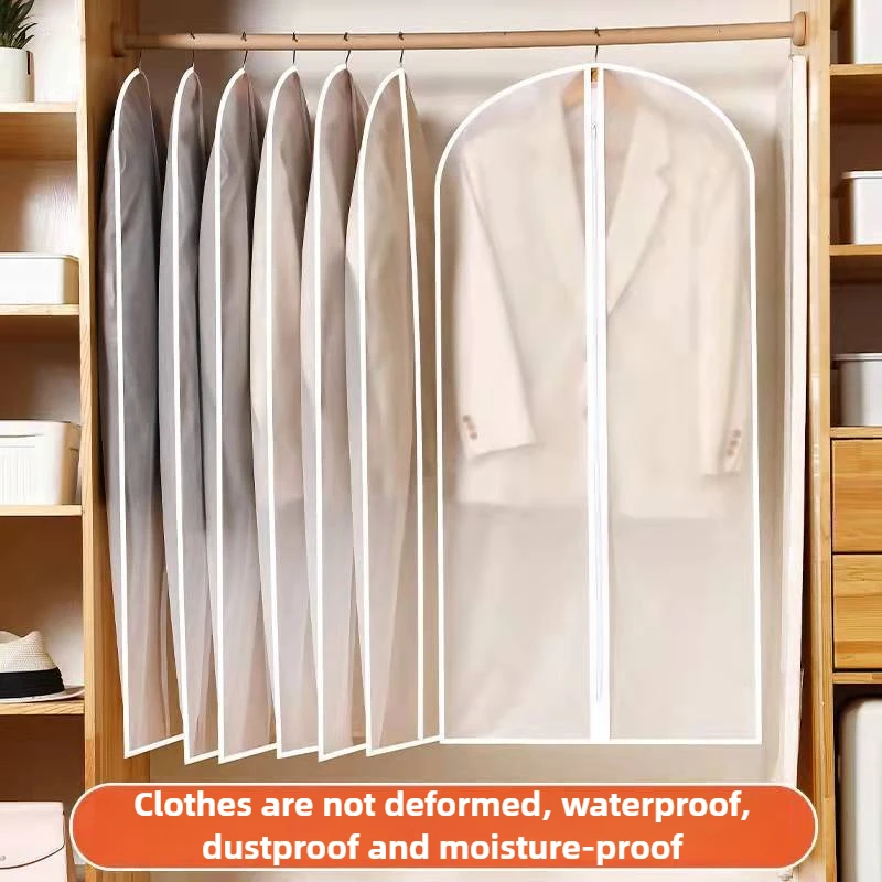 Transparent Hanging Clothes Dust Cover-3D Wardrobe Organizer for Coats & Garments Reusable PEVA Garment Bags with Zipper Closure 5
