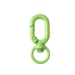 Colorful Metal Lobster Claw Clasps with Swivel Lanyards and Key Rings for DIY Bag and Keychain Accessories, Set of 5 (Spring Green)