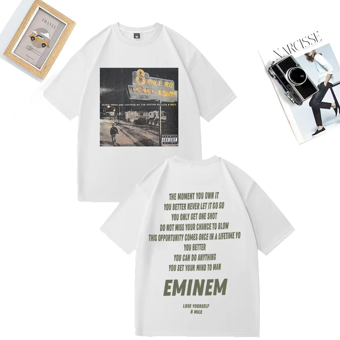 Vintage Eminem 8 mile Graphics Top streetwear Men Women Rap
