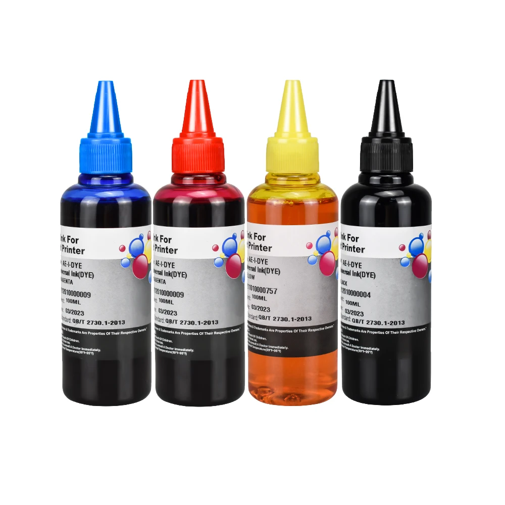 4 Color Dye Ink For HP,4 Color+100ML,for HP Premium Dye Ink,General for HP printer ink all models 302XL 62XL 63XL 301XL 304XL