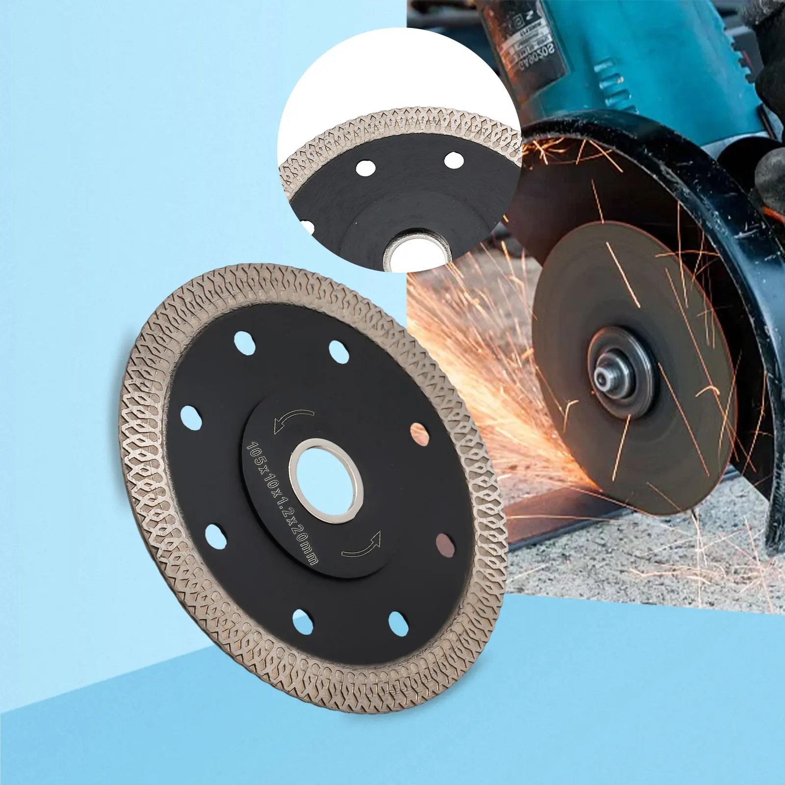 

105mm 115mm 125mm Ultra-thin Diamond Ceramics Saw Leaves Saw Blade Cutting Discs Power Tool For Dry Wet Cutting