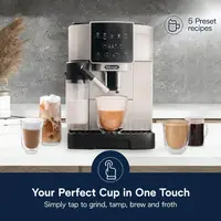 Start Espresso & Coffee Machine with Automatic Milk  , One Touch Latte, Cappuccino, Built-in Grinder, 2