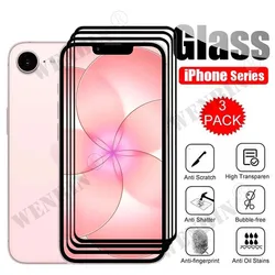 Premium 3 - Pack Tempered Glass Screen Protector Set - Full Coverage & Protection - iPhone 15 Plus (Transparent)