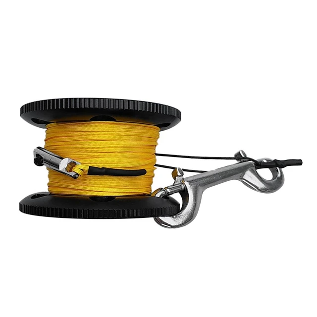 Alloy Scuba Diving Finger Spool Reel with Yellow Line & Double Ended Hooks,  20m/30m/50m Line, Yellow Line - AliExpress