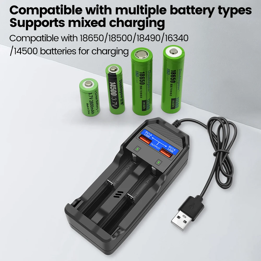 Li Ion Battery Charger For 18650、18500、18490、16340、14500 4 2v 1200ma Dual Usb Charger Lithium Batteries, Alina Gadgets
