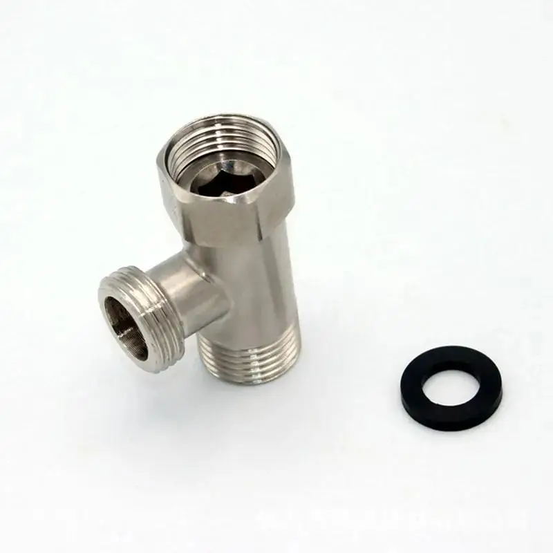 304 Stainless Steel Toilets Diverter Valve T Adapter G1/2 T-Valve 3 Ways Water Pipe Bath Bidet Sprayer Shower Fittings