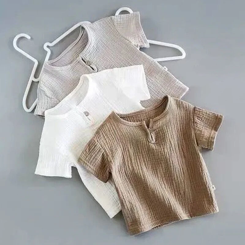 Boys And Girls Cotton Summer Suit New Baby Kids Short-Sleeved T-shirt + Shorts 2pcs Sets Children's Clothing WT766
