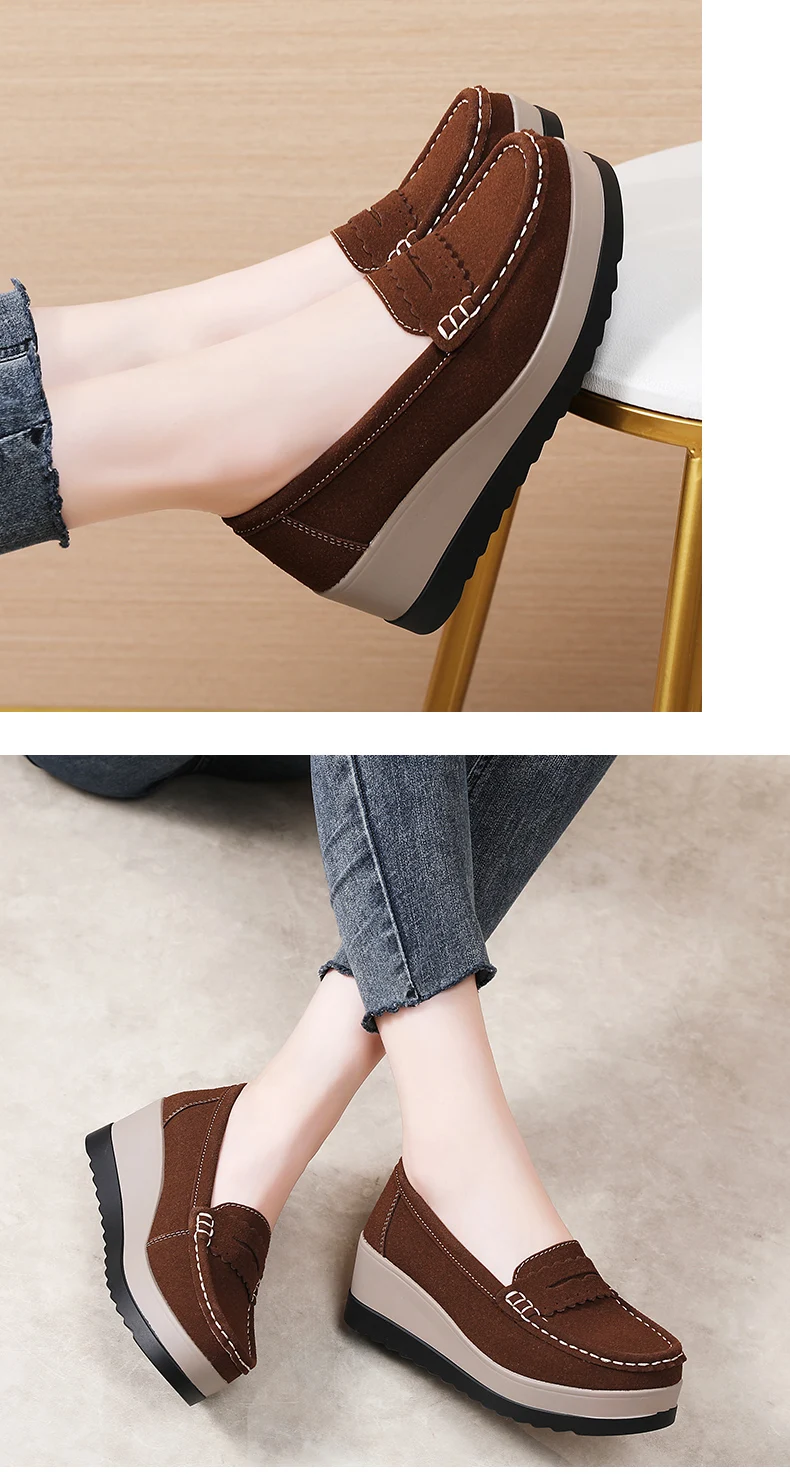 Shoes Woman Fashion Women Shoes Casual Heighten Breathable PU Leather Walking Sneakers Platform Ladies Shoes zapatos de mujer – Detail 12