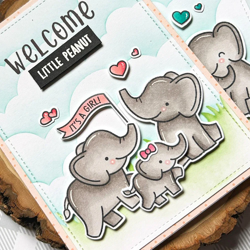 Sew Very Mice Clear Stamps and Dies Elephant Parade Eggstraordinary Easter Stamps Set for DIY Scrapbooking Album Decoration Card